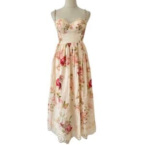 zimmermann freja cut out dress freja shirred long dress
